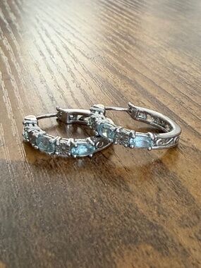 Gemstone Hoop Earrings